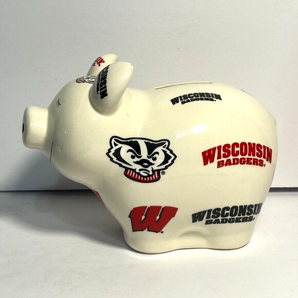NCAA Wisconsin Badgers Ceramic Piggy Bank - Picture 2 of 9